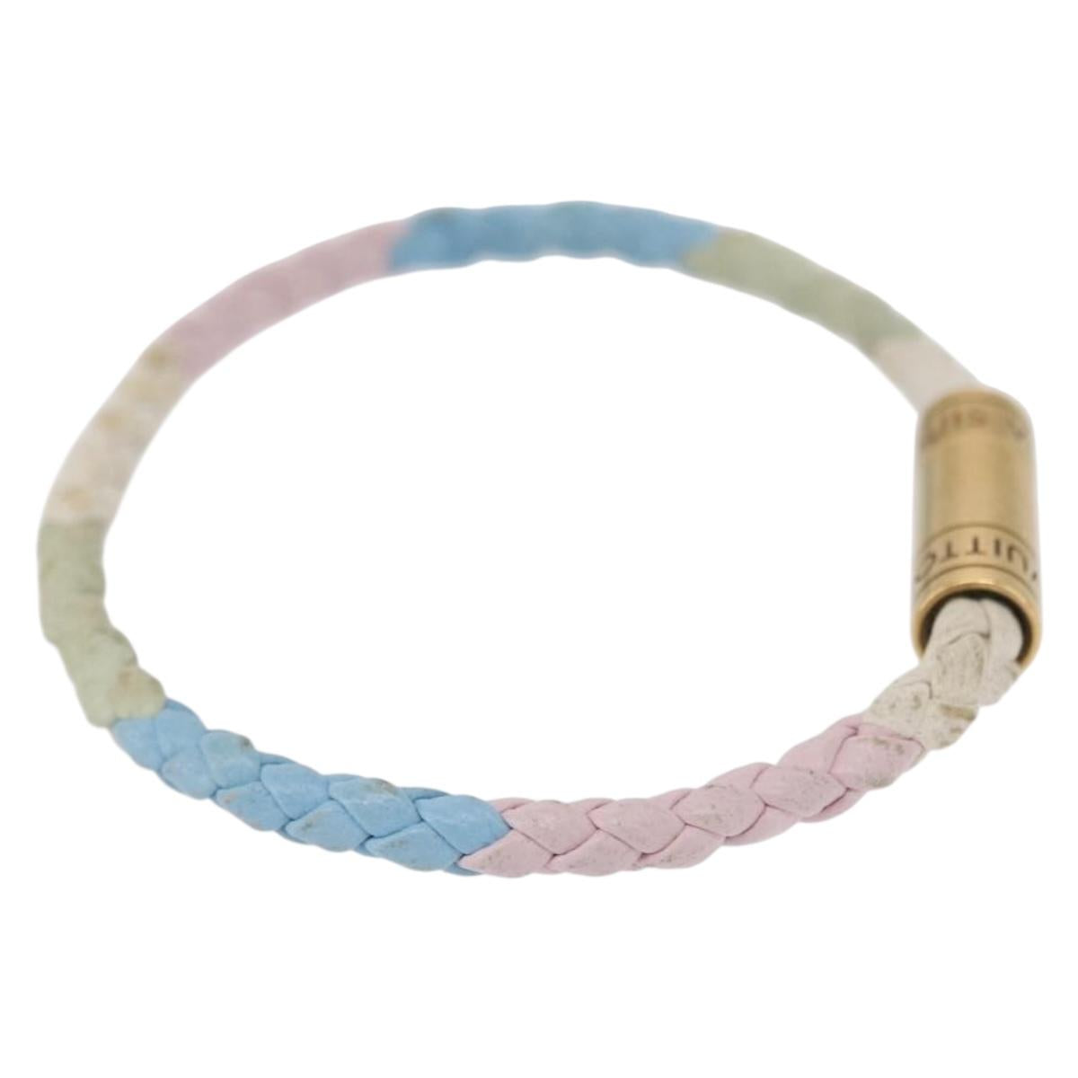 LOUIS VUITTON Bra Rubbed Keep It Bracelet Leather Pink MP188E LV Auth 153425