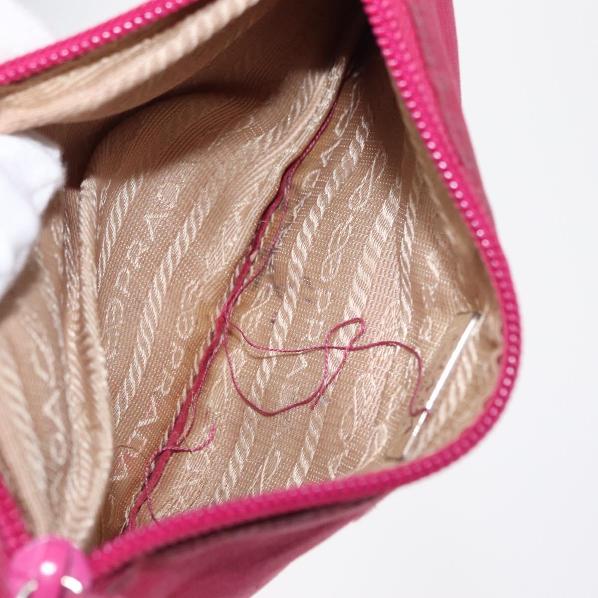 PRADA Pouch Nylon 3 Set Black Pink Orange Auth 153442