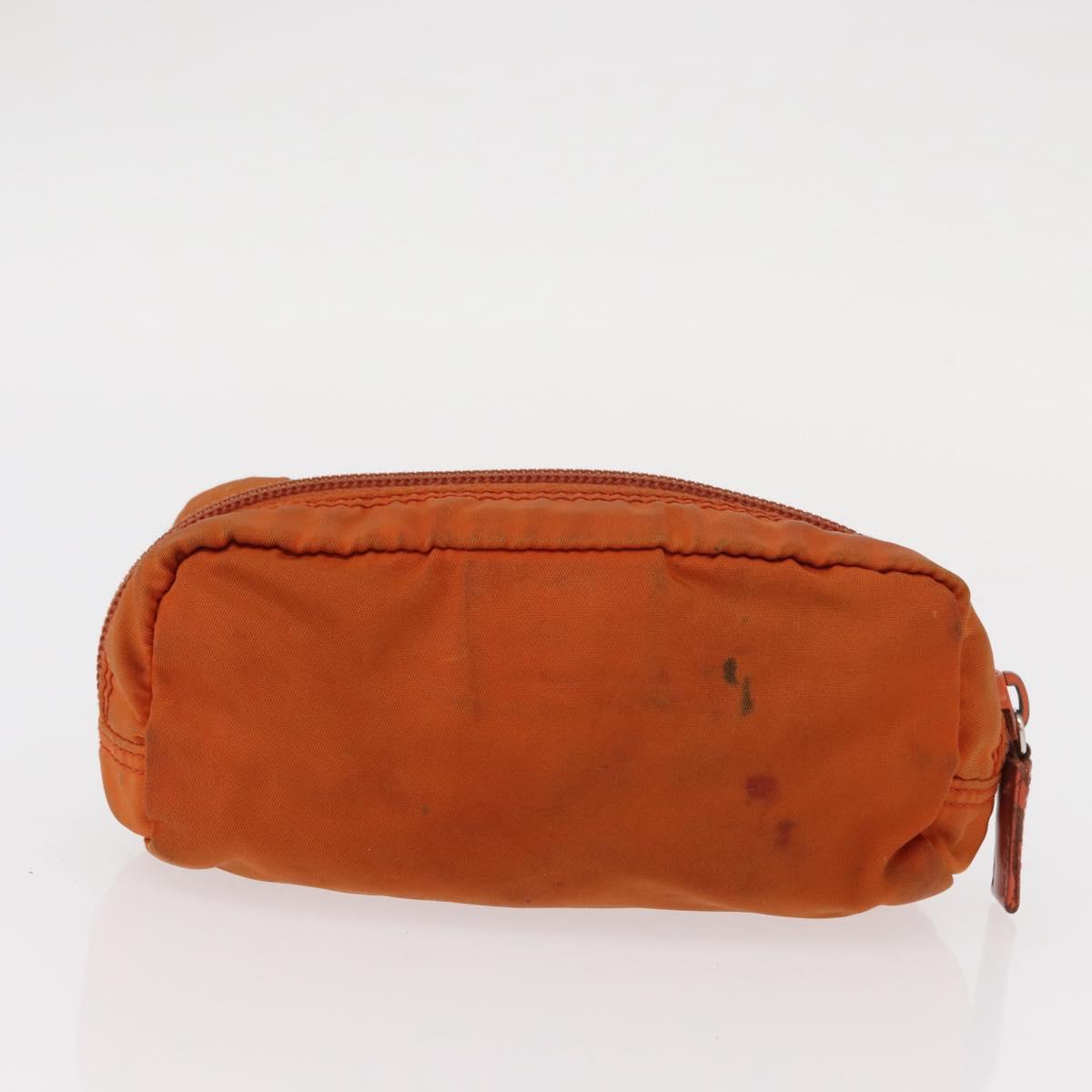 PRADA Pouch Nylon 3 Set Black Pink Orange Auth 153442