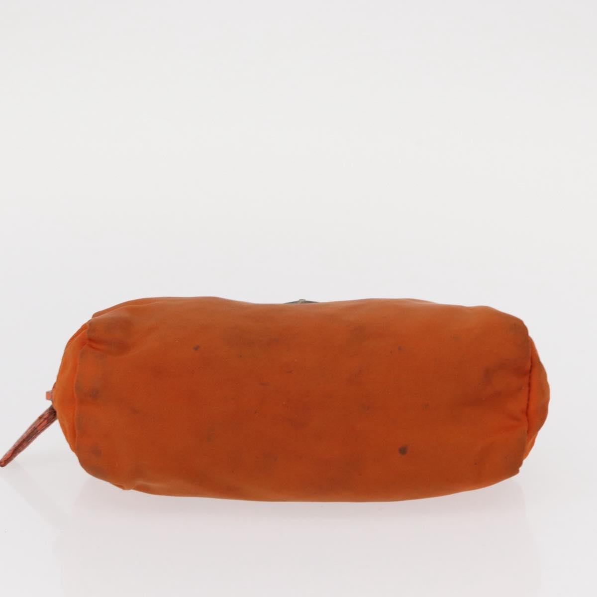 PRADA Pouch Nylon 3 Set Black Pink Orange Auth 153442