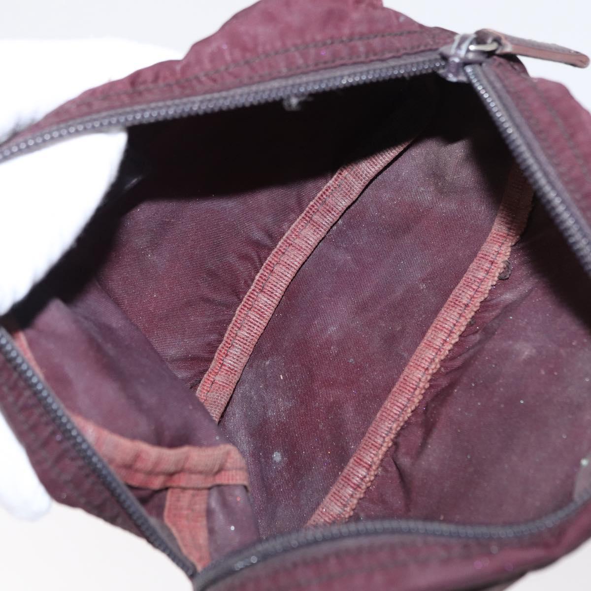 PRADA Pouch Nylon 3 Set Black Pink Orange Auth 153442