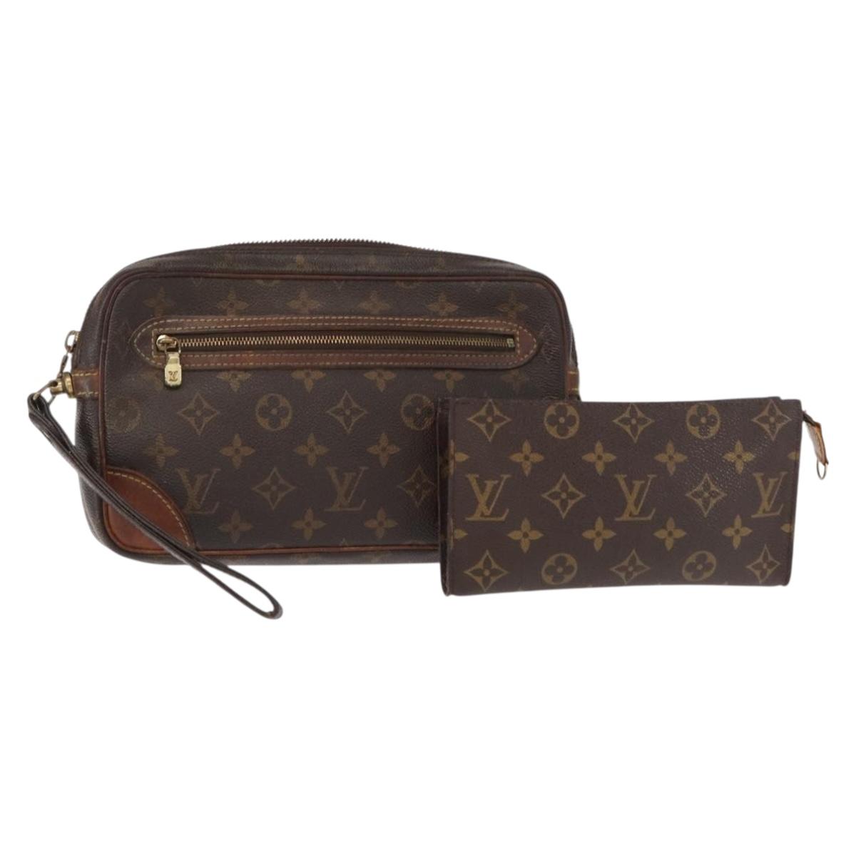 LOUIS VUITTON Monogram Pouch 2 Set LV Auth 153443