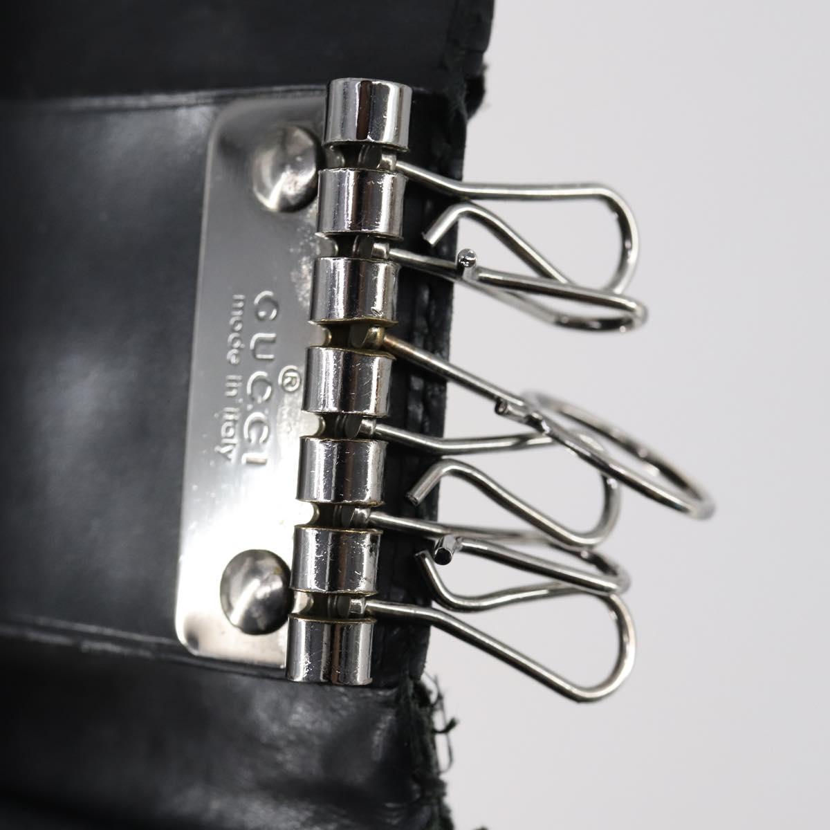 GUCCI GG Supreme Wallet Leather 4 Set Black Beige Auth 153445