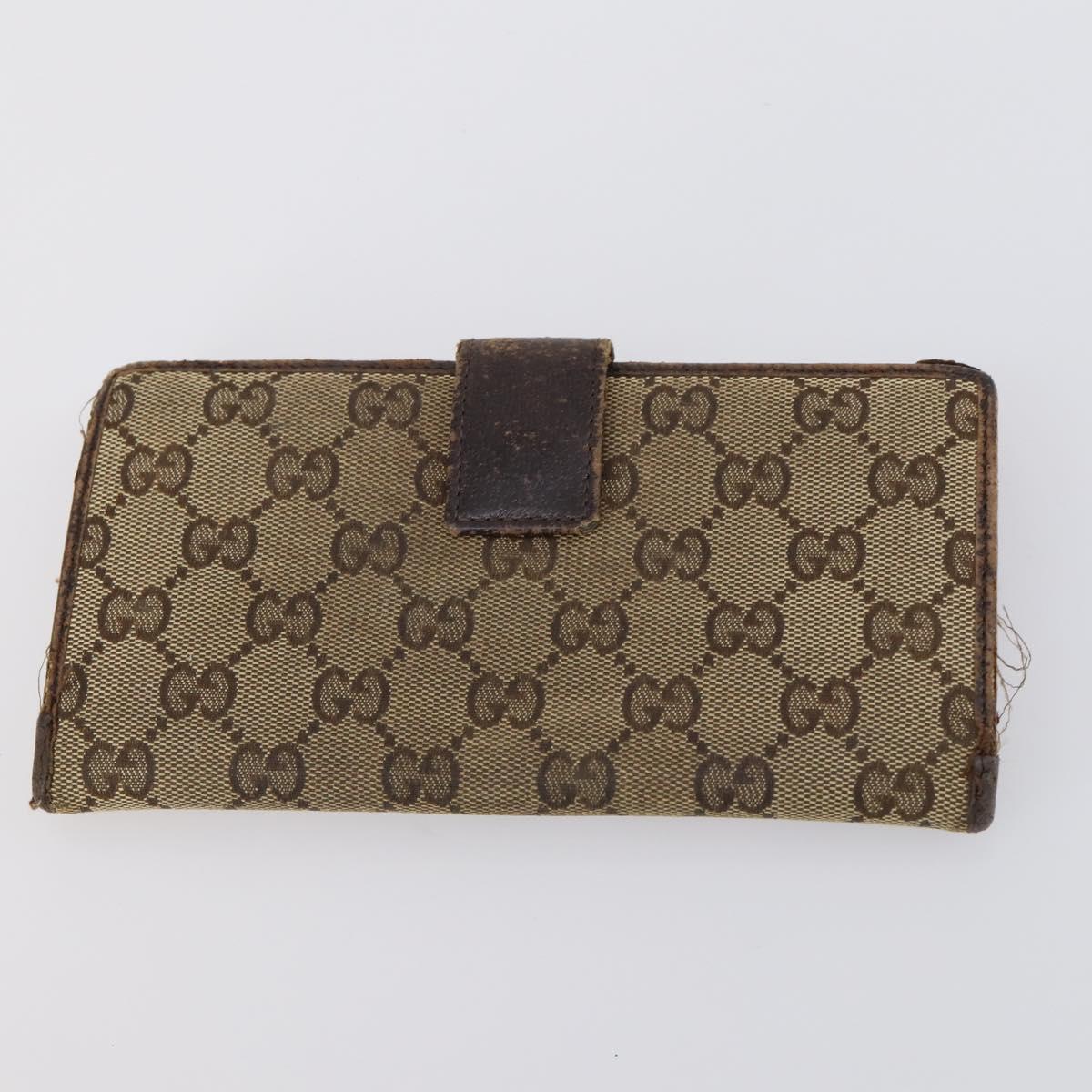 GUCCI GG Supreme Wallet Leather 4 Set Black Beige Auth 153445