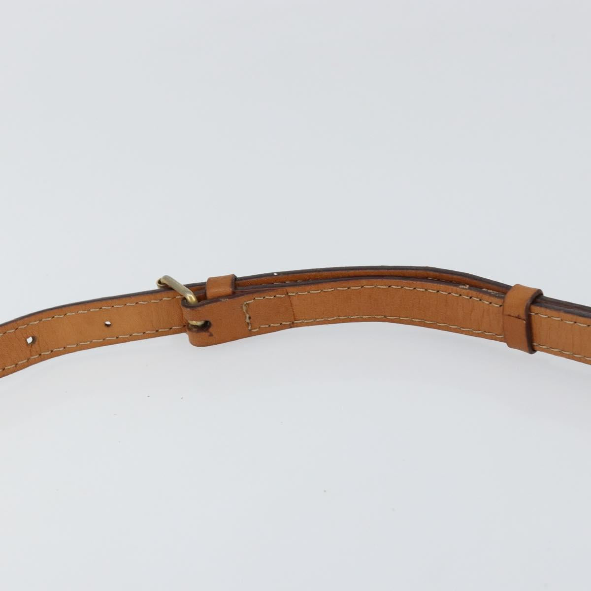 CELINE Macadam Canvas Medallion Shoulder Bag PVC Leather Brown Gold Auth 153467