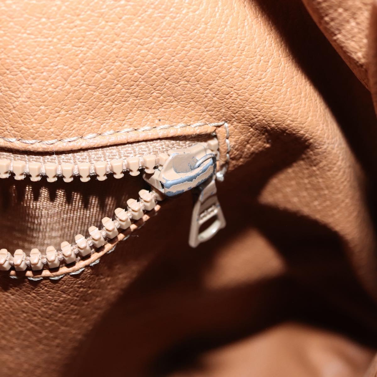 CELINE Macadam Canvas Shoulder Bag PVC Leather Brown Gold Auth 153471