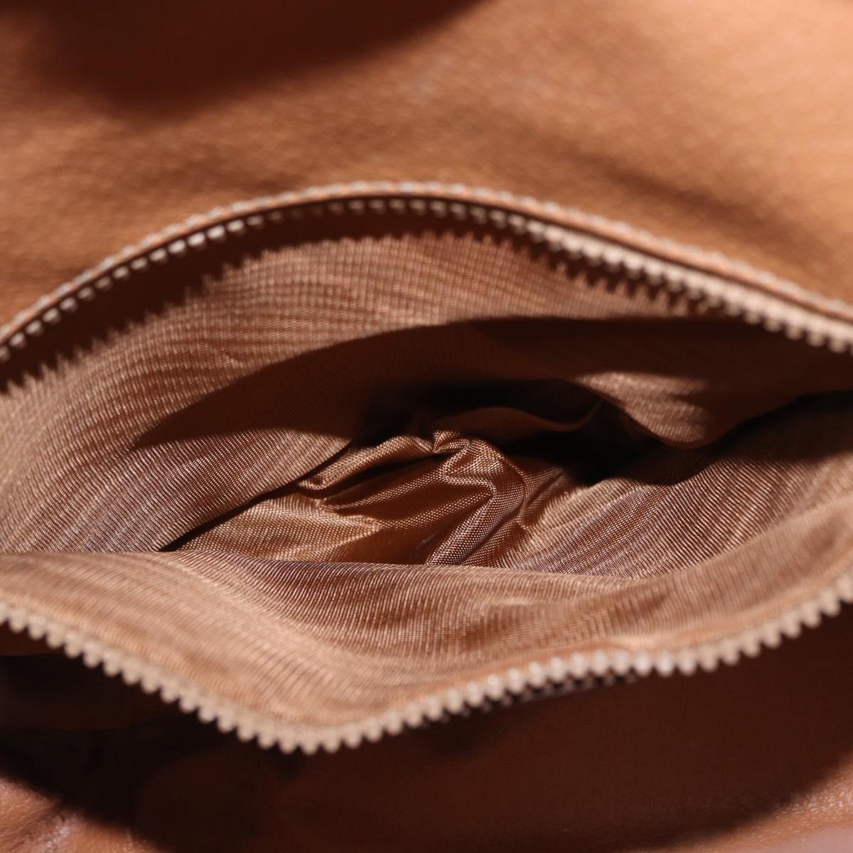 CELINE Macadam Canvas Shoulder Bag PVC Leather Brown Gold Auth 153471