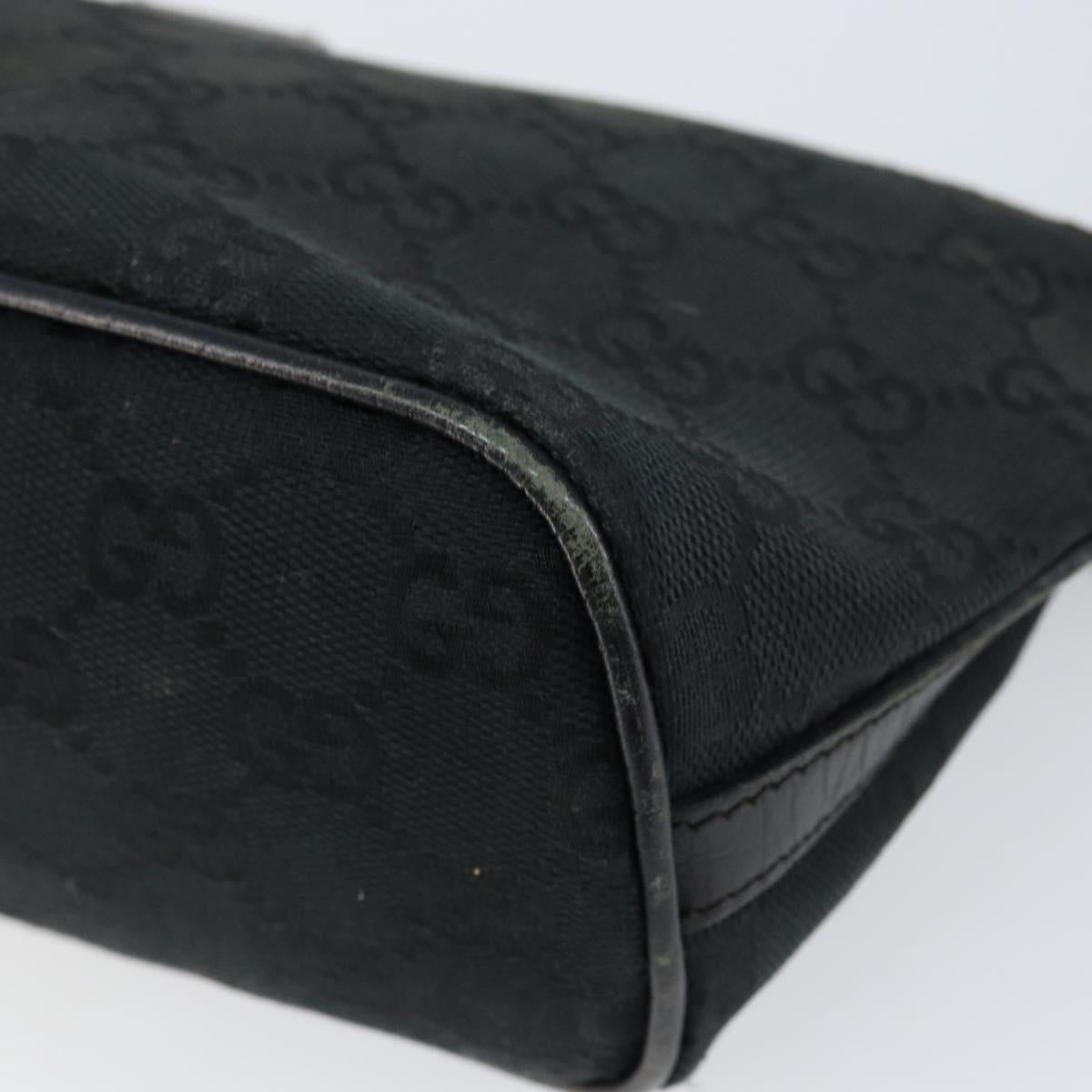 GUCCI GG Canvas Web Sherry Line Accessory Pouch Black 141809 Auth 153474