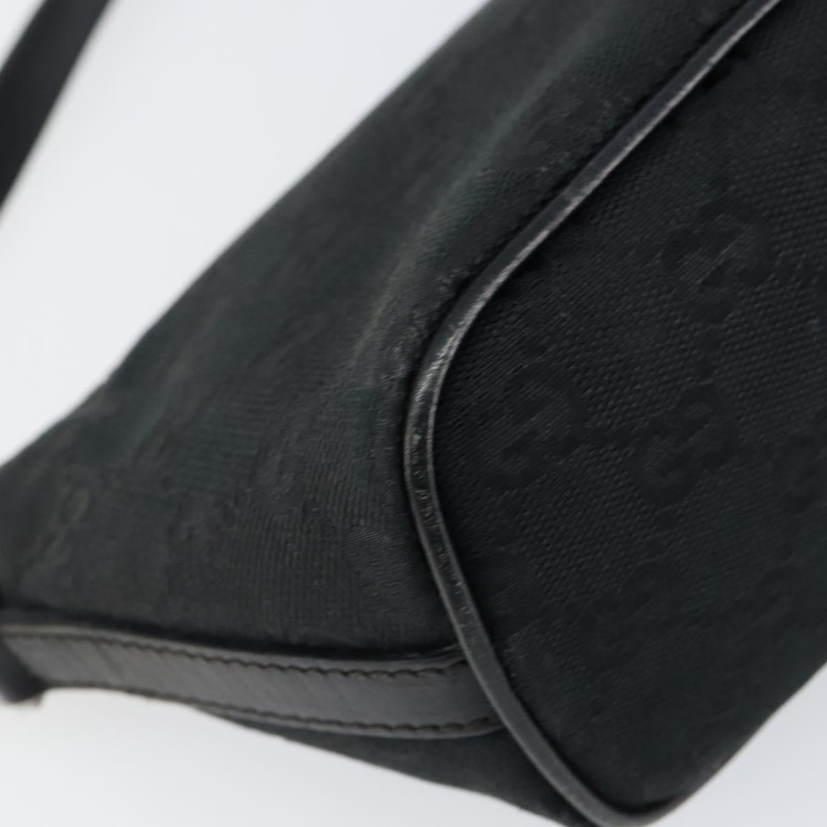 GUCCI GG Canvas Web Sherry Line Accessory Pouch Black 141809 Auth 153474