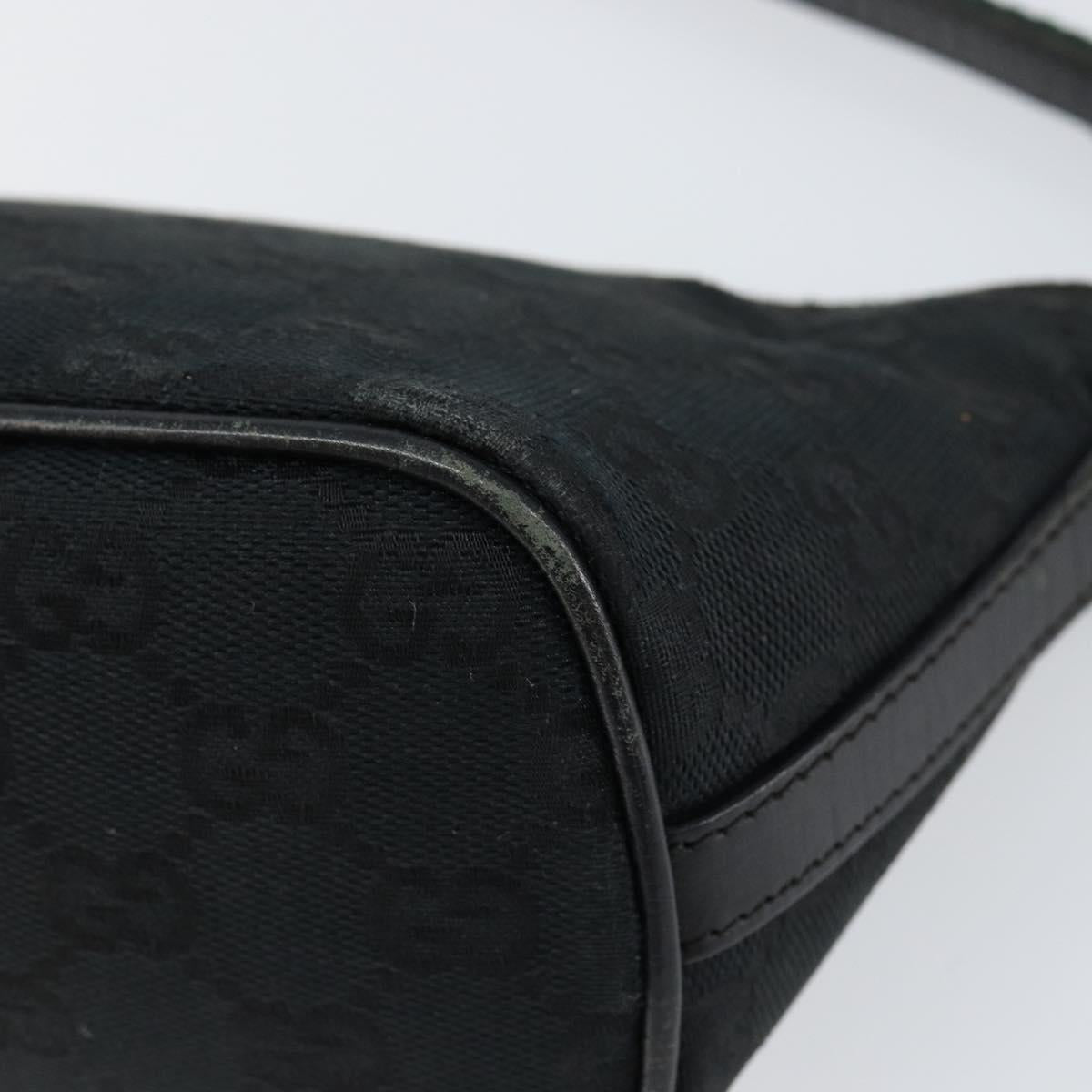 GUCCI GG Canvas Web Sherry Line Accessory Pouch Black 141809 Auth 153474