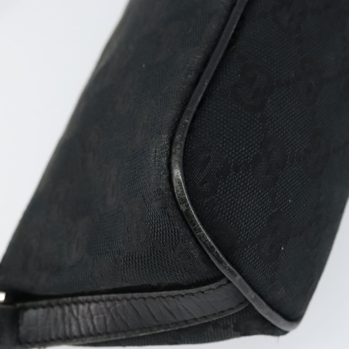 GUCCI GG Canvas Web Sherry Line Accessory Pouch Black 141809 Auth 153474