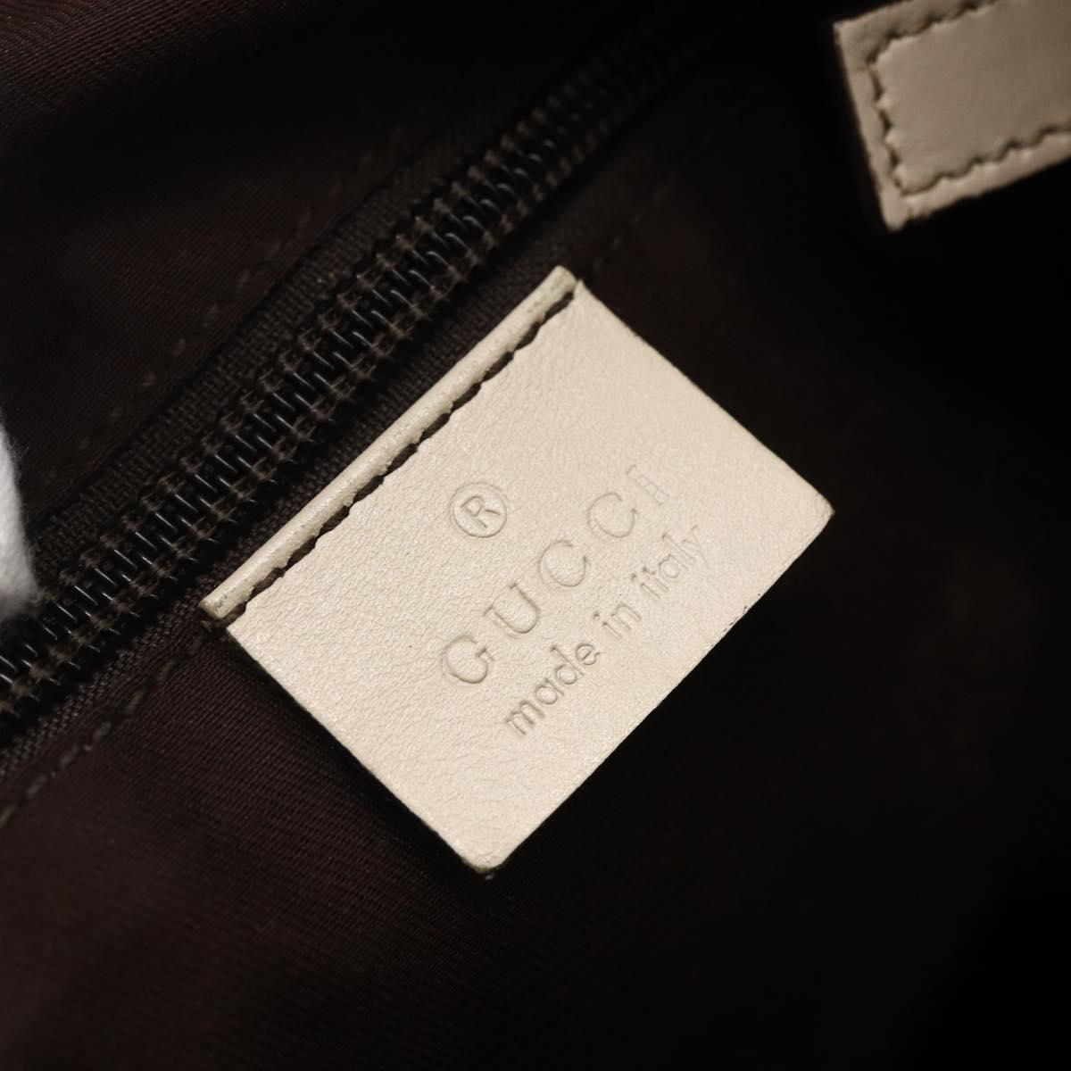 GUCCI GG Canvas Shoulder Bag Beige Silver 145857 Auth 153476