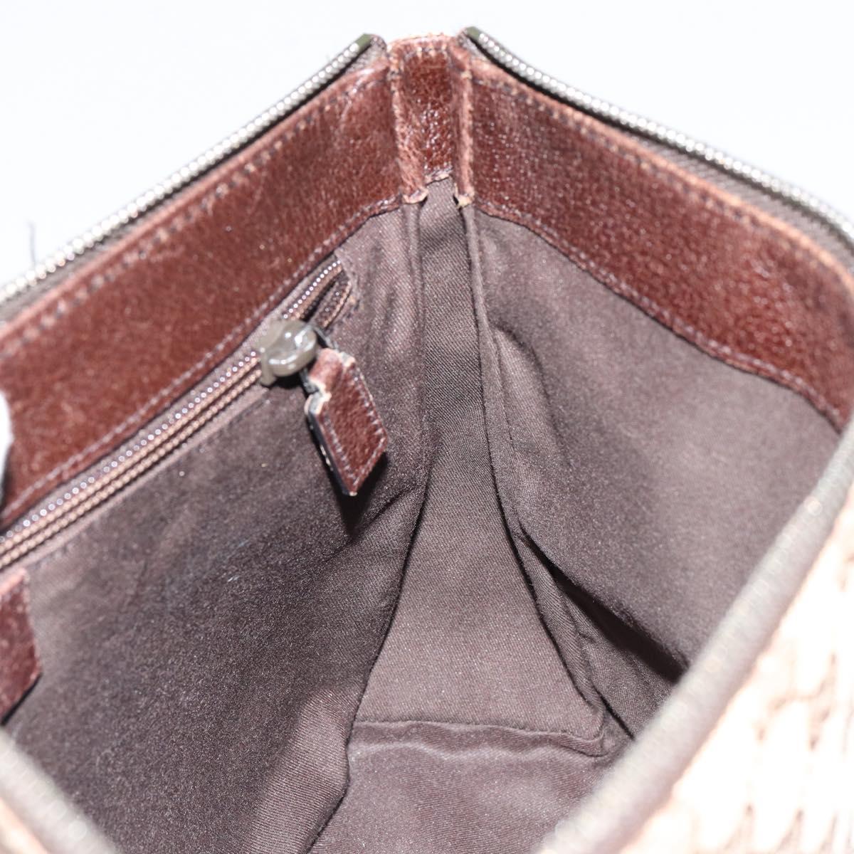 GUCCI GG Canvas Shoulder Bag Beige Silver 114273 Auth 153477