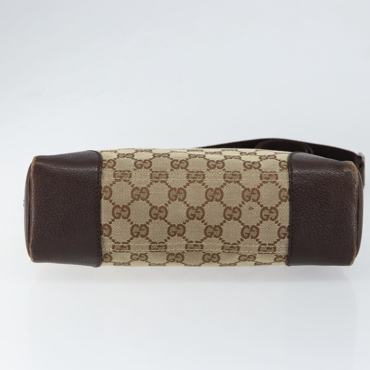 GUCCI GG Canvas Shoulder Bag Beige Silver 114273 Auth 153477