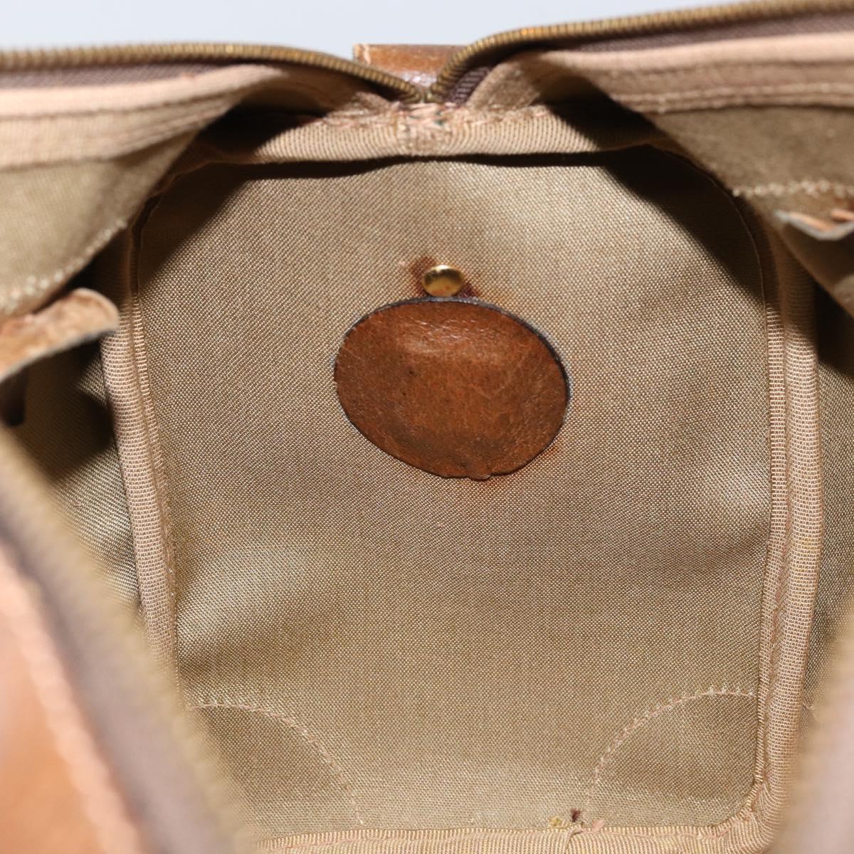 GUCCI GG Supreme Web Sherry Line Boston Bag PVC Beige Gold Auth 153478