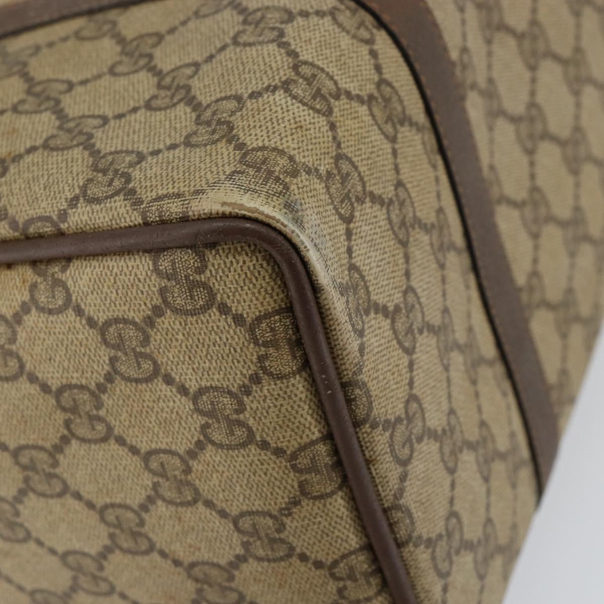 GUCCI GG Supreme Web Sherry Line Boston Bag PVC Beige Gold 40 02 007 Auth 153479