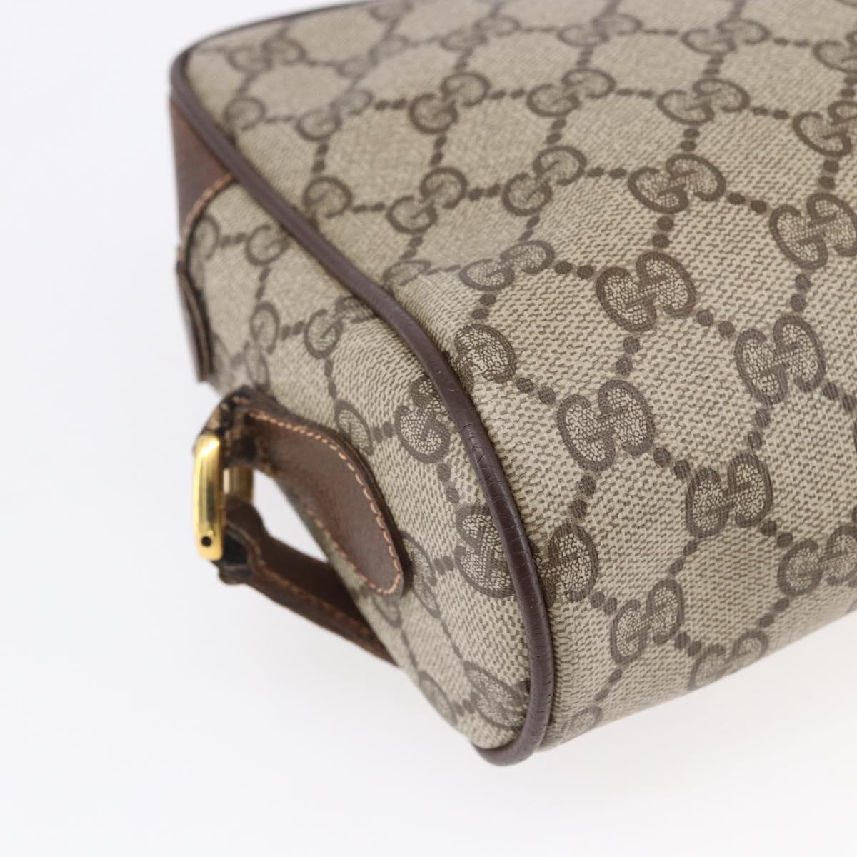 GUCCI GG Supreme Web Sherry Line Bag PVC Beige Gold 56 02 087 Auth 153480