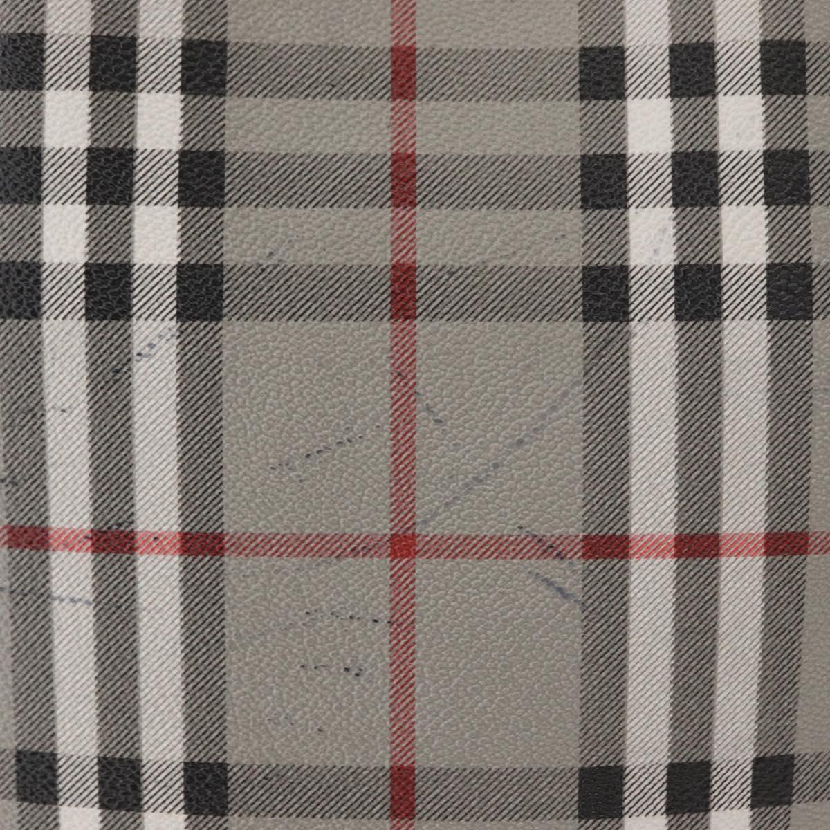 BURBERRY Nova Check Shoulder Bag PVC Gray Gold Auth 153486