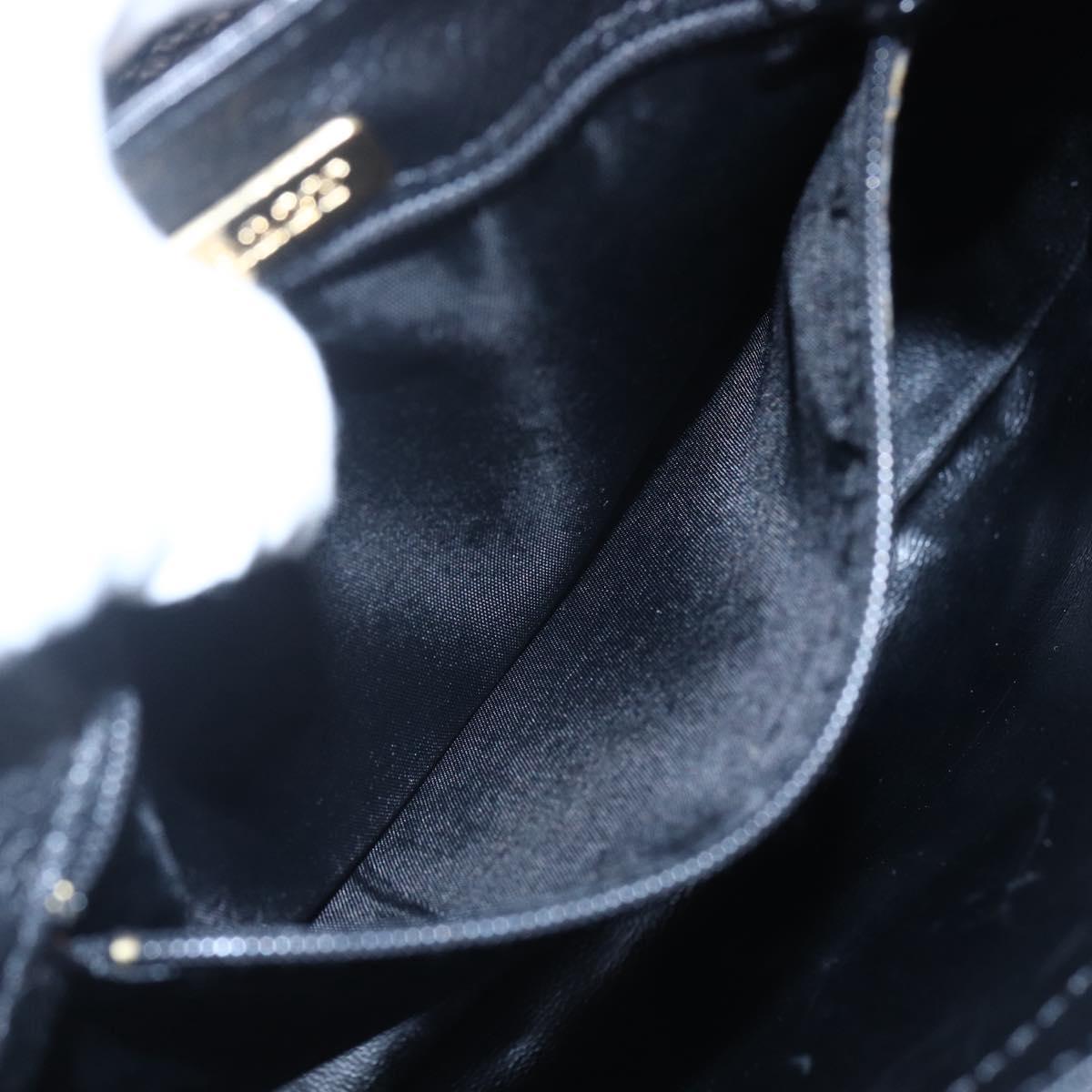 BALLY Shoulder Bag Leather Black Gold Auth 153489