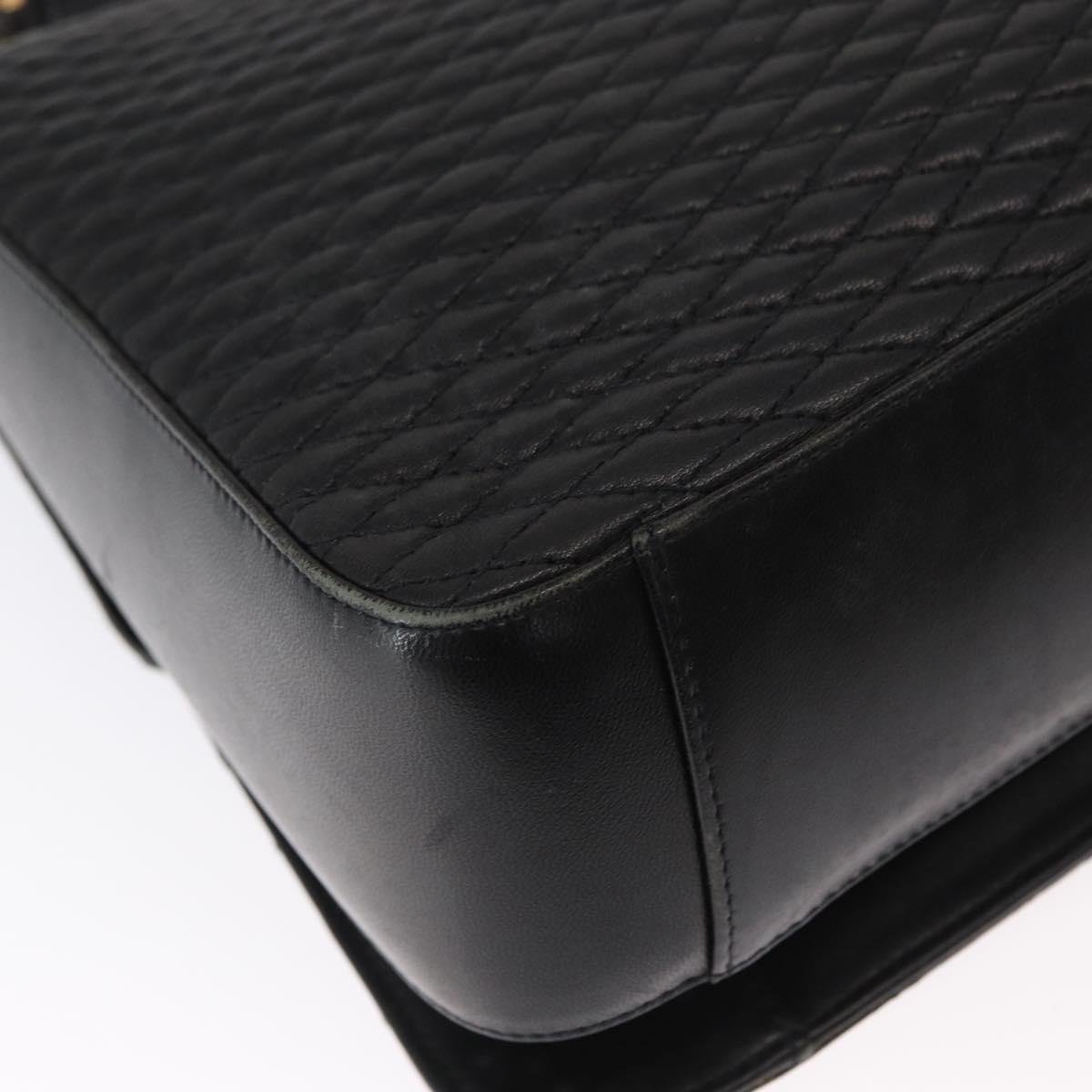 BALLY Hand Bag Leather 2way Black Gold Auth 153490A
