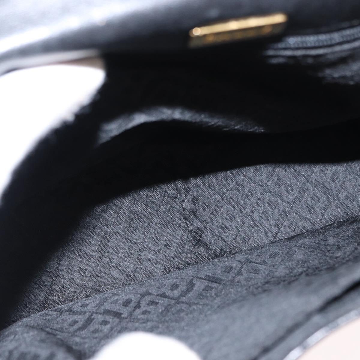 BALLY Hand Bag Leather 2way Black Gold Auth 153490