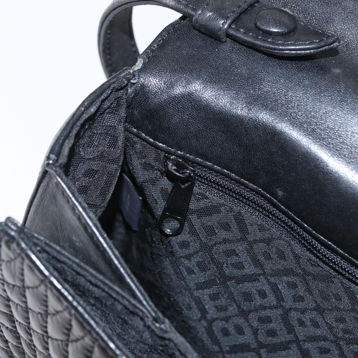 BALLY Hand Bag Leather 2way Black Gold Auth 153490A