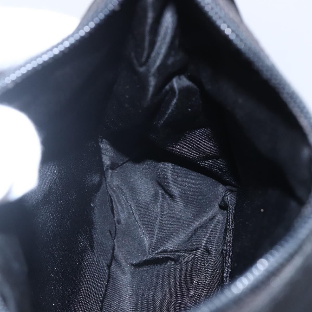 PRADA Hand Bag Nylon Black Silver Auth 153493