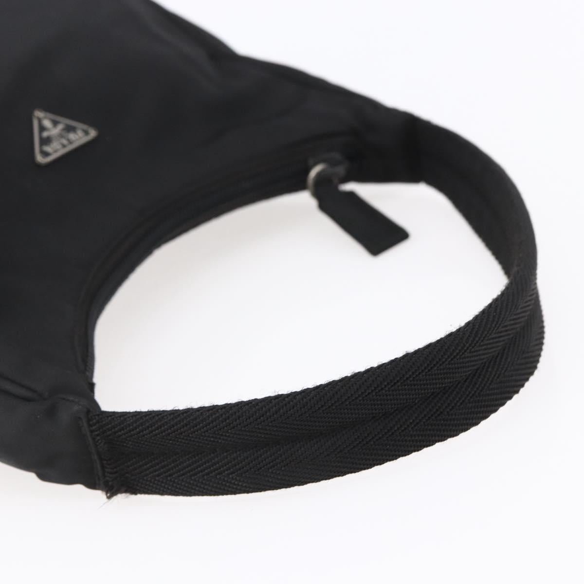 PRADA Hand Bag Nylon Black Silver Auth 153493