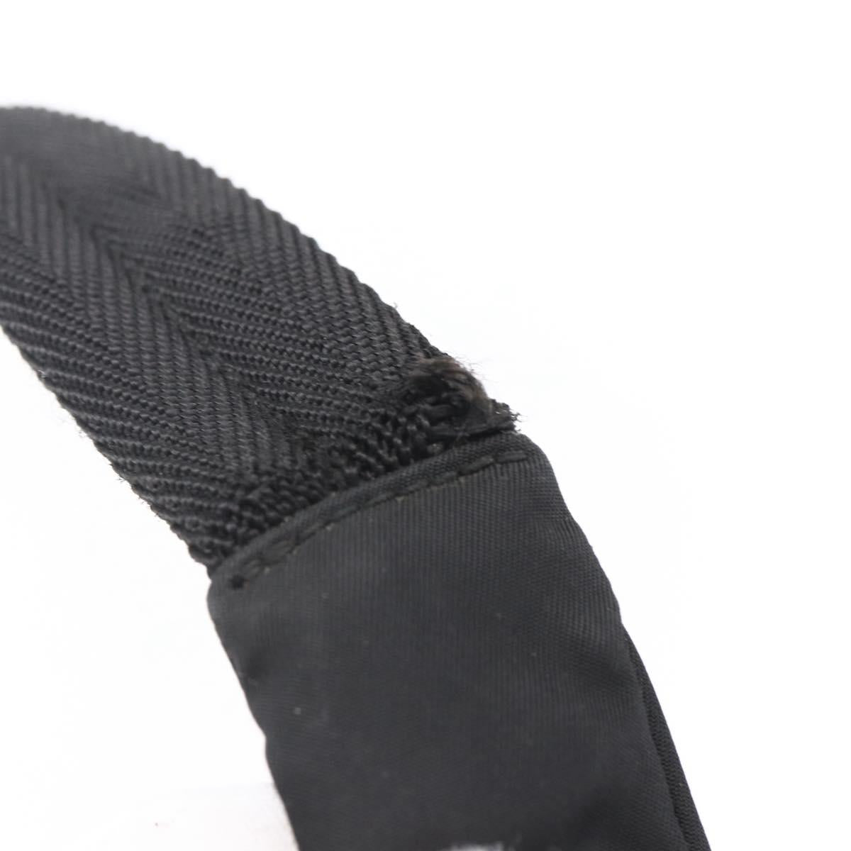 PRADA Hand Bag Nylon Black Silver Auth 153493