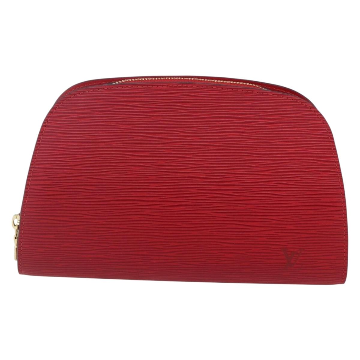 LOUIS VUITTON Epi Dauphine MM Pouch Red M48457 LV Auth 153510