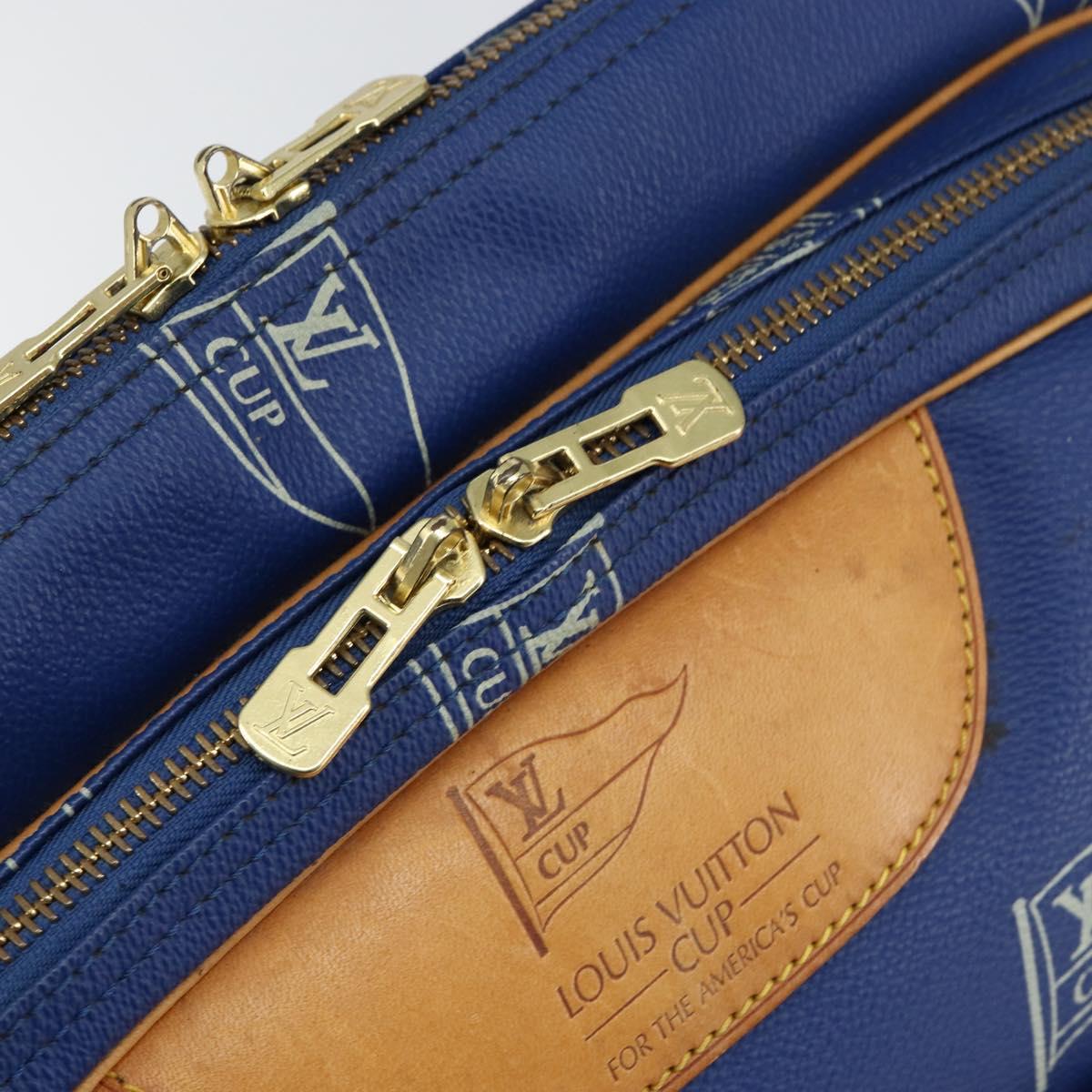 LOUIS VUITTON LV Cup Sac Cowes Bag Coated Canvas Blue M80008 LV Auth 153511