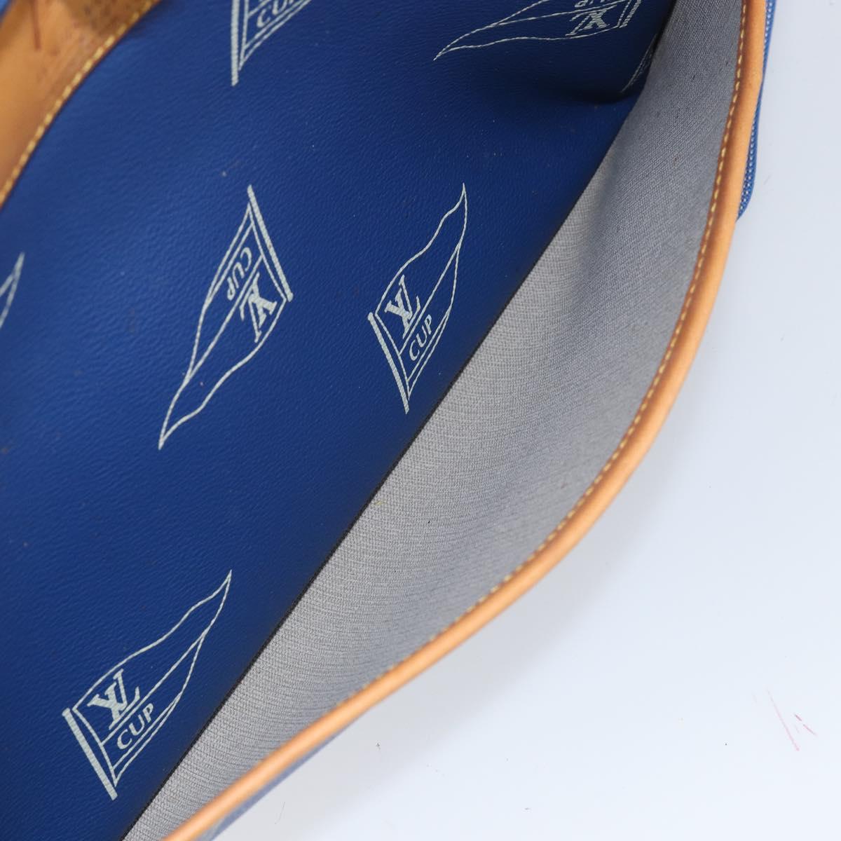 LOUIS VUITTON LV Cup Sac Cowes Bag Coated Canvas Blue M80008 LV Auth 153511