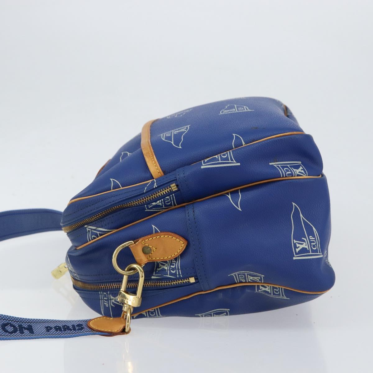 LOUIS VUITTON LV Cup Sac Cowes Bag Coated Canvas Blue M80008 LV Auth 153511