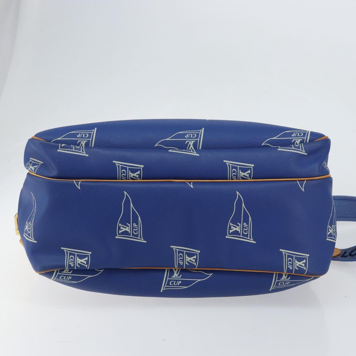 LOUIS VUITTON LV Cup Sac Cowes Bag Coated Canvas Blue M80008 LV Auth 153511