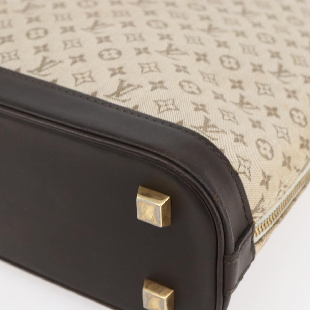 LOUIS VUITTON Monogram Mini Alma Haut Hand Bag Khaki M92203 LV Auth 153516