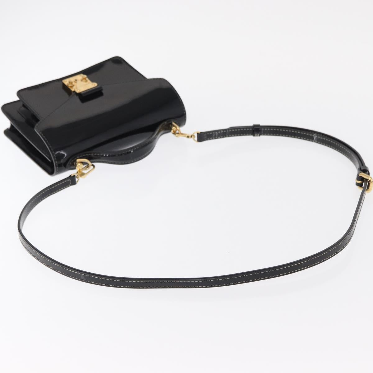 LOUIS VUITTON Vernis Monceau BB Hand Bag 2way Noir Manetic LV Auth 153517