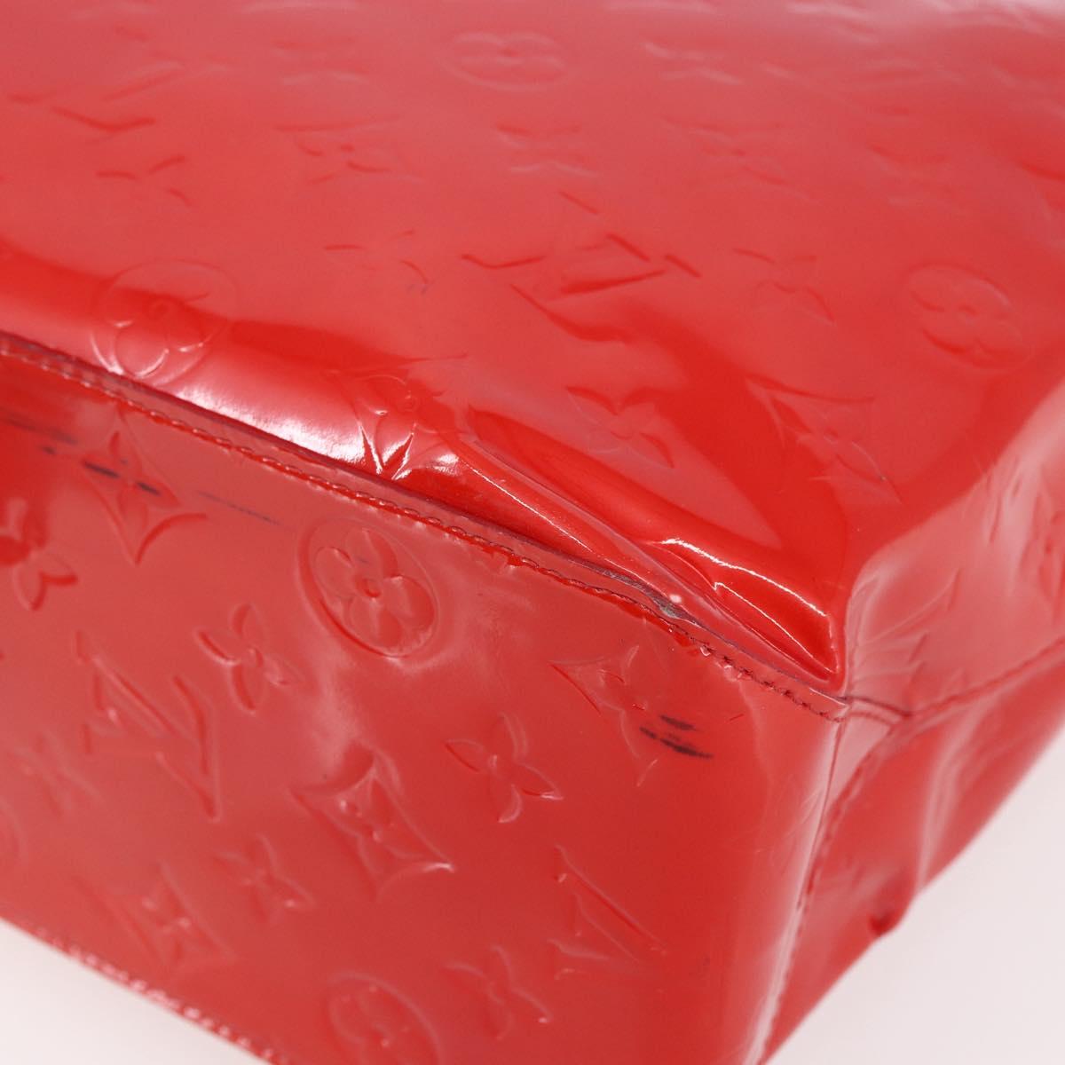 LOUIS VUITTON Monogram Vernis Reade MM Hand Bag Red Rouge M91086 LV Auth 153519