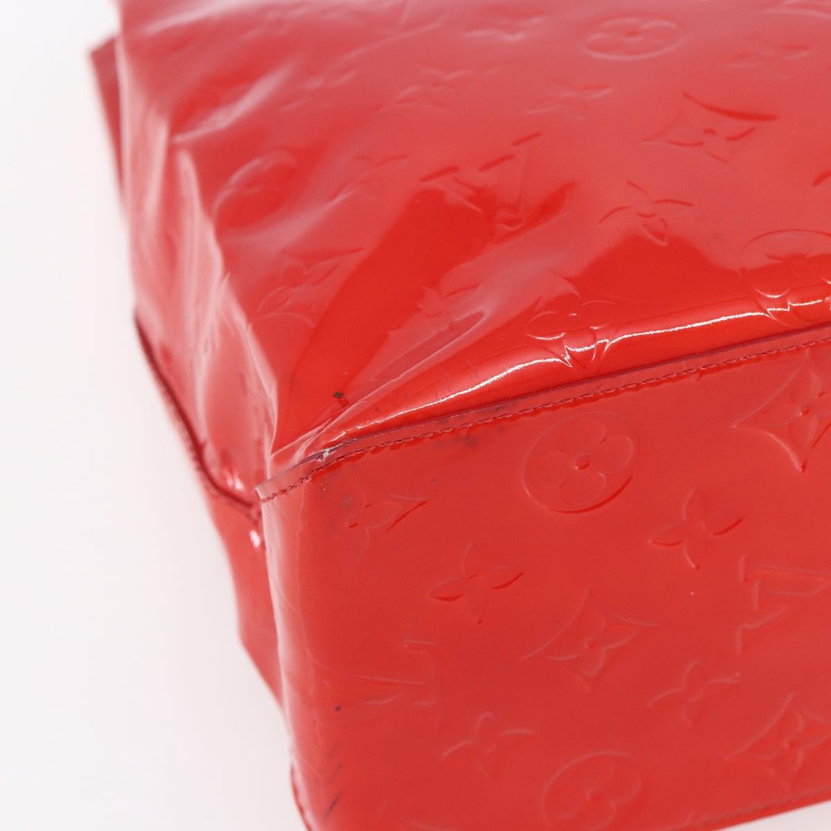 LOUIS VUITTON Monogram Vernis Reade MM Hand Bag Red Rouge M91086 LV Auth 153519