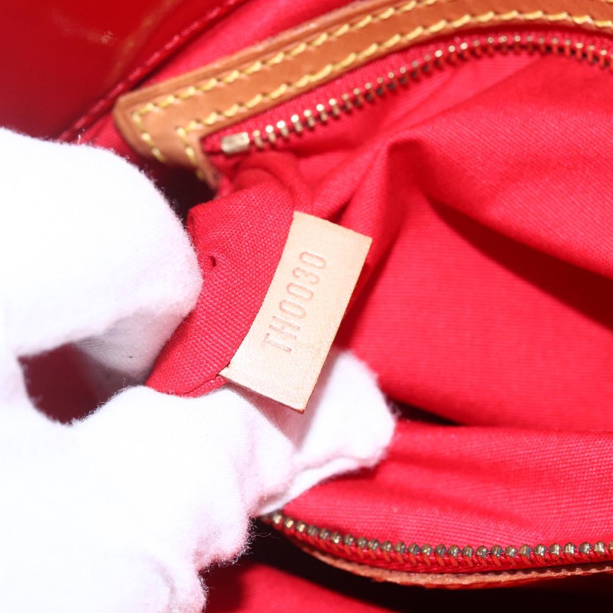 LOUIS VUITTON Monogram Vernis Reade MM Hand Bag Red Rouge M91086 LV Auth 153519
