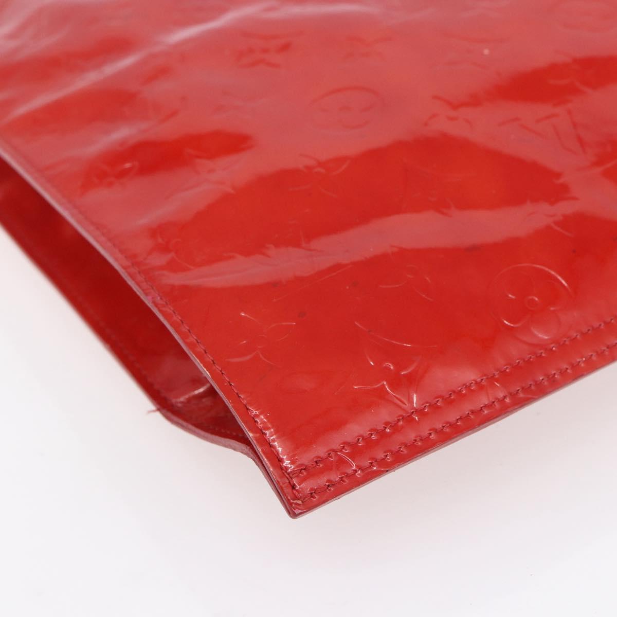 LOUIS VUITTON Monogram Vernis Stanton Tote Bag Red M91078 LV Auth 153523