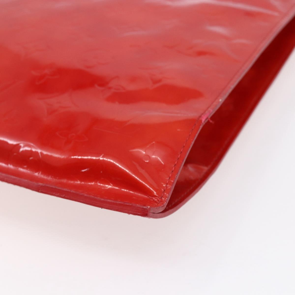 LOUIS VUITTON Monogram Vernis Stanton Tote Bag Red M91078 LV Auth 153523