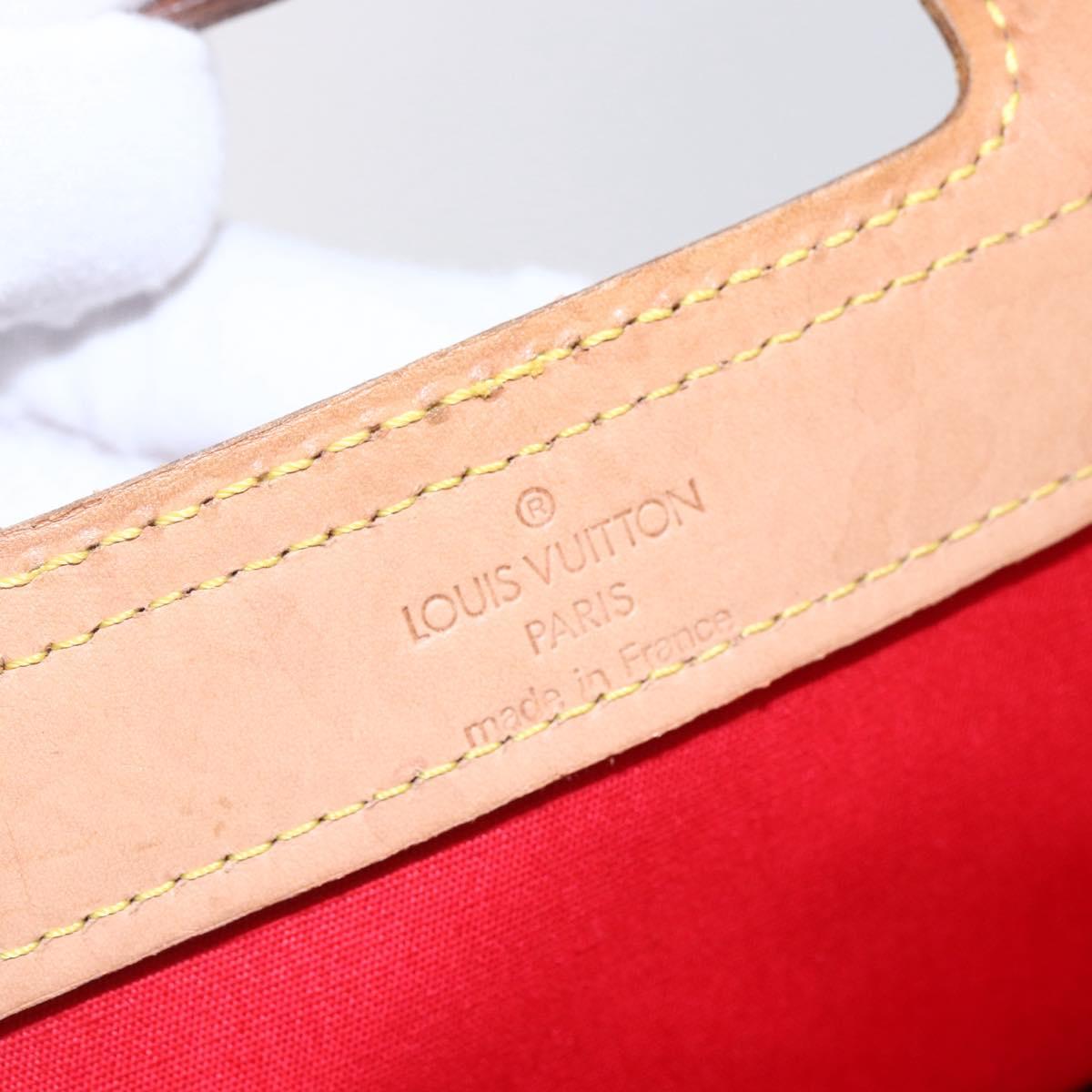 LOUIS VUITTON Monogram Vernis Stanton Tote Bag Red M91078 LV Auth 153523