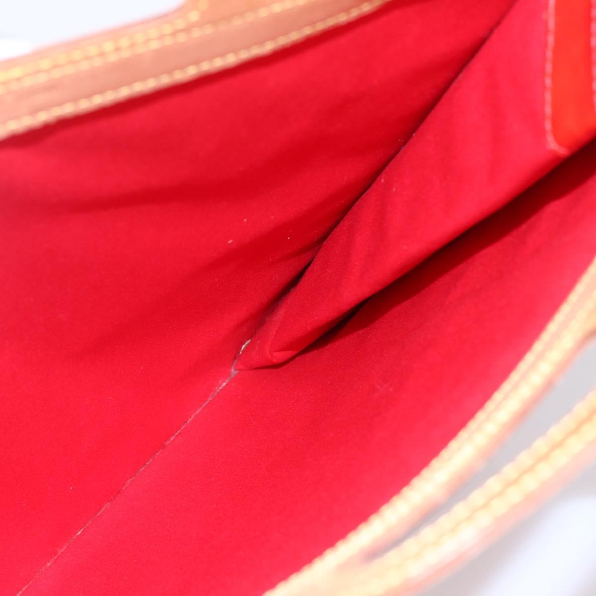 LOUIS VUITTON Monogram Vernis Stanton Tote Bag Red M91078 LV Auth 153523