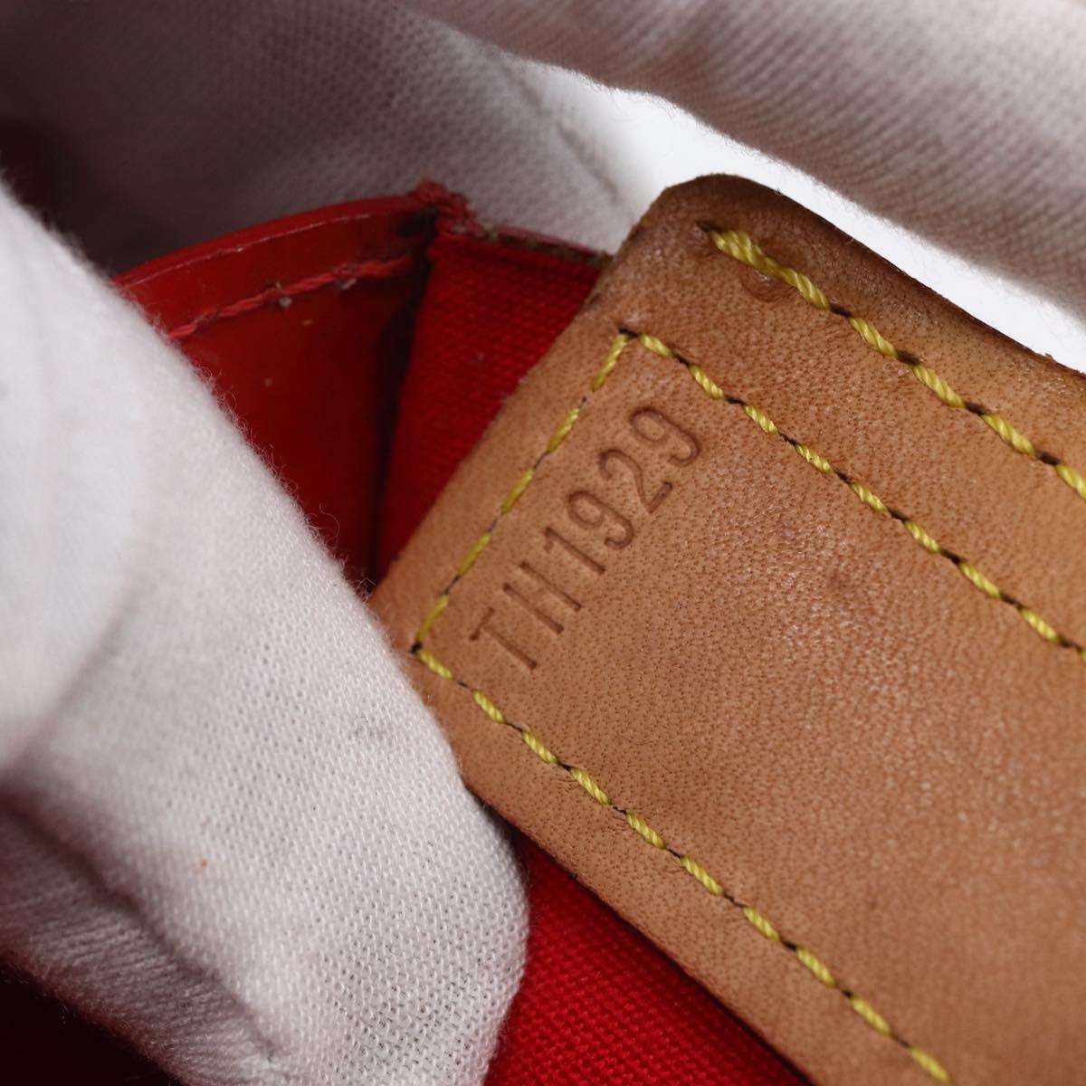 LOUIS VUITTON Monogram Vernis Stanton Tote Bag Red M91078 LV Auth 153523