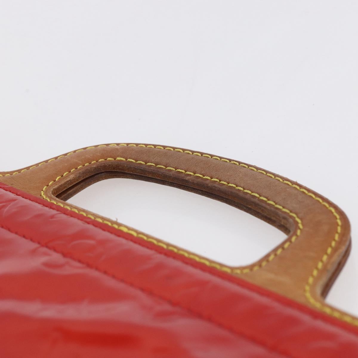 LOUIS VUITTON Monogram Vernis Stanton Tote Bag Red M91078 LV Auth 153523