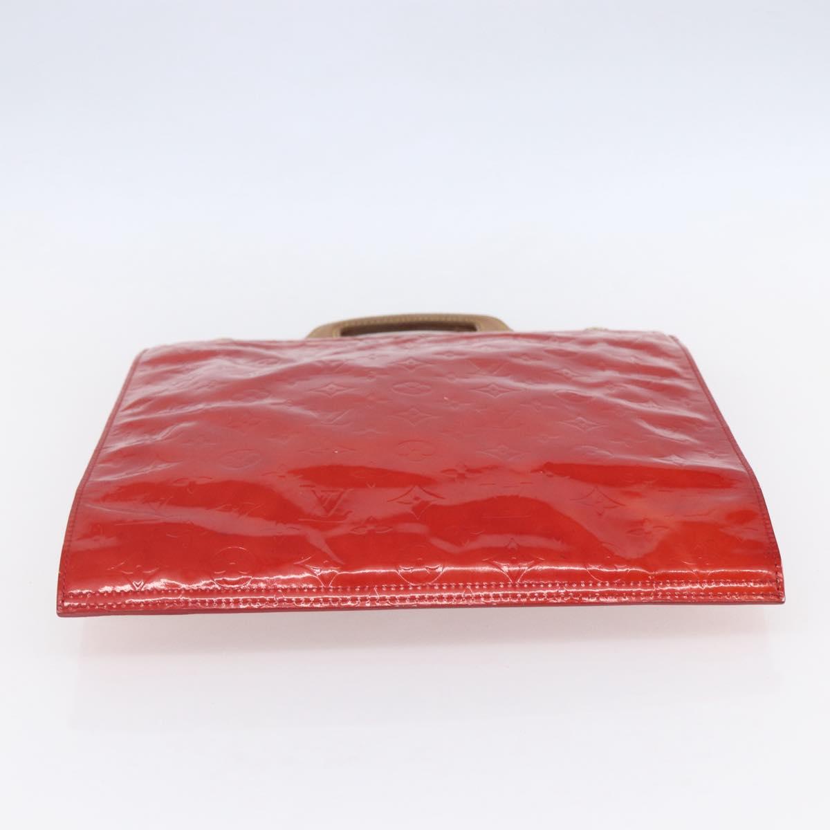 LOUIS VUITTON Monogram Vernis Stanton Tote Bag Red M91078 LV Auth 153523