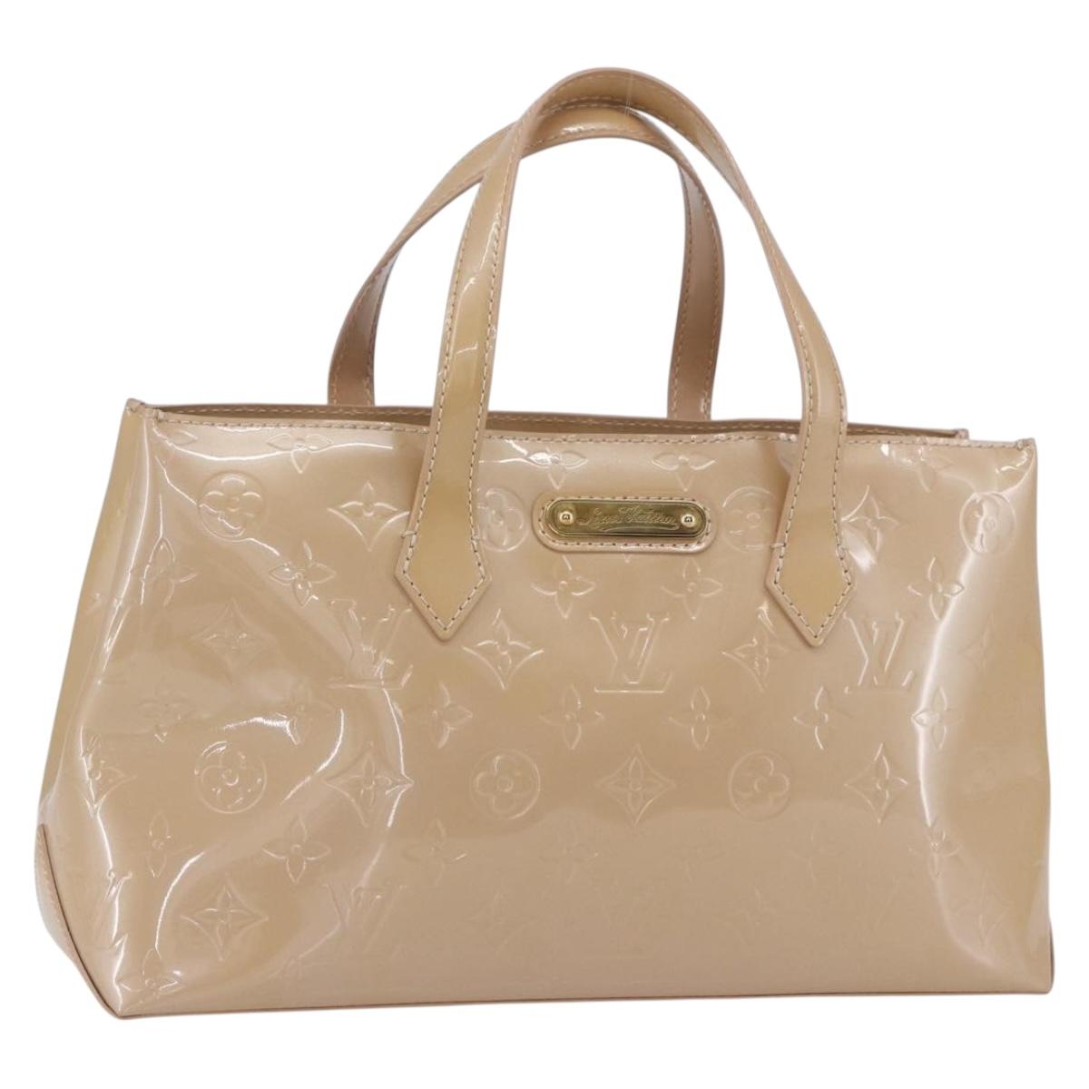 LOUIS VUITTON Vernis Wilshire PM Hand Bag Rose Flow Lantern M91642 Auth 153524