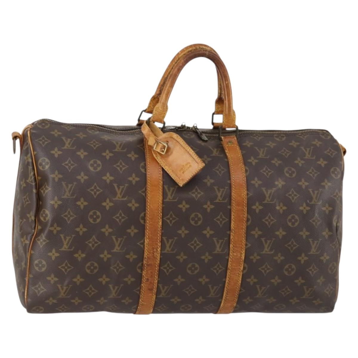 LOUIS VUITTON Monogram Keepall Bandouliere 50 Boston Bag M41416 LV Auth 153554