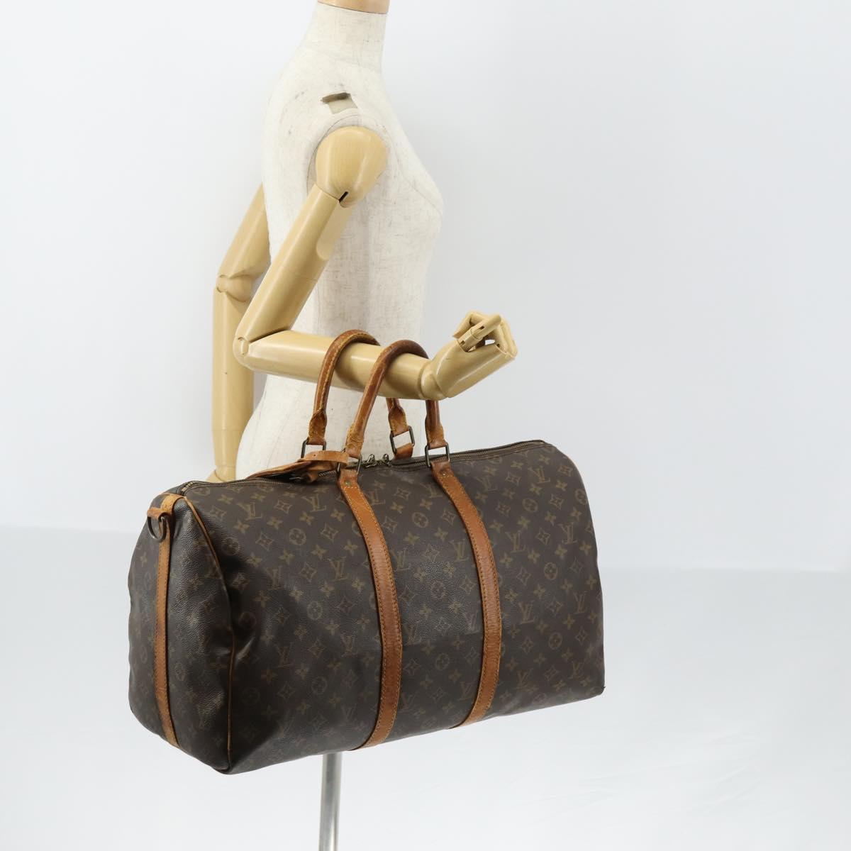 LOUIS VUITTON Monogram Keepall Bandouliere 50 Boston Bag M41416 LV Auth 153554