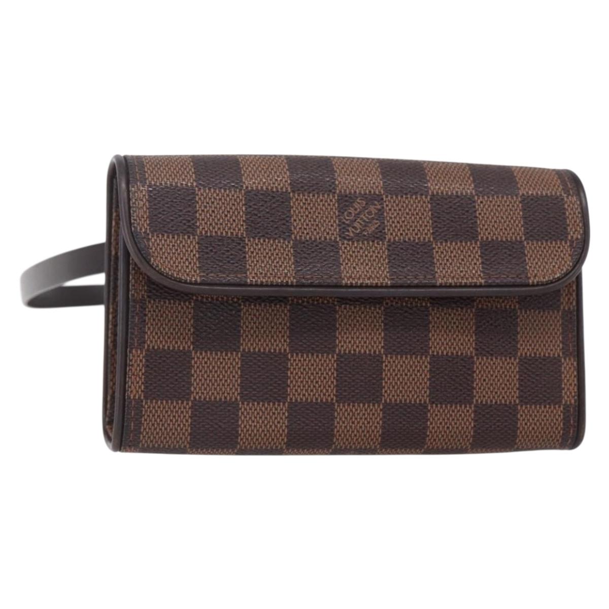 LOUIS VUITTON Damier Ebene Pochette Florentine Waist Bag N51856 LV Auth 153558